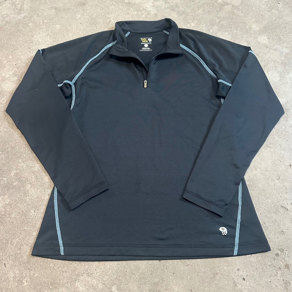 Mountain Hardwear Quarter Zip Pullover Womens Large Black OL2792 Activewear Top